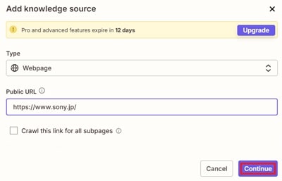 zapier-chatbot-knowledge-webpage-continue-min